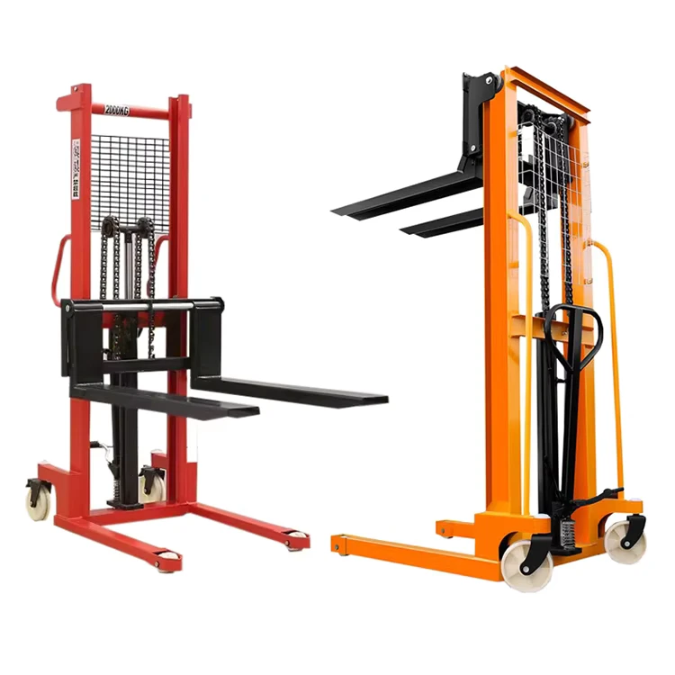 Manual Hand Stacker 1 Ton Portable 1000kg Hydraulic Manual Forklift for Warehouse