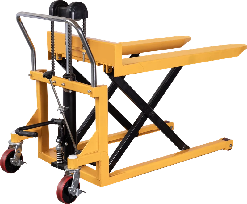 Manual High Lift Pallet Truck 1000kg Load Capacity 850mm Max Height Portable Hydraulic Scissor Forklift