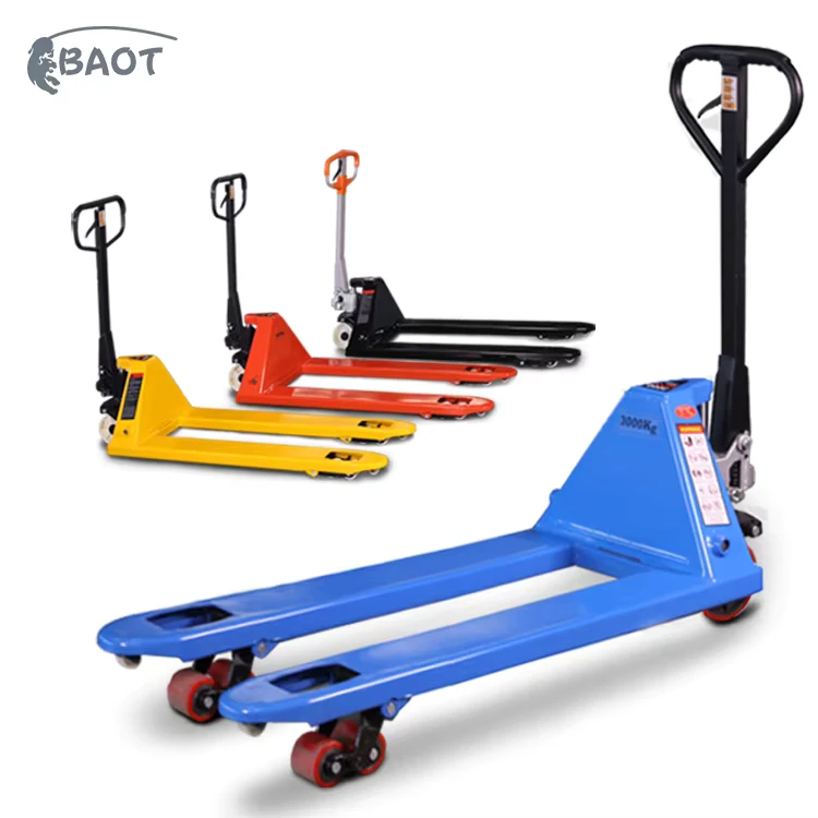 Manual Hydraulic Hand Pallet Truck Nylon PU Wheels High Capacity Heavy Duty Steel Construction High Lifting Height