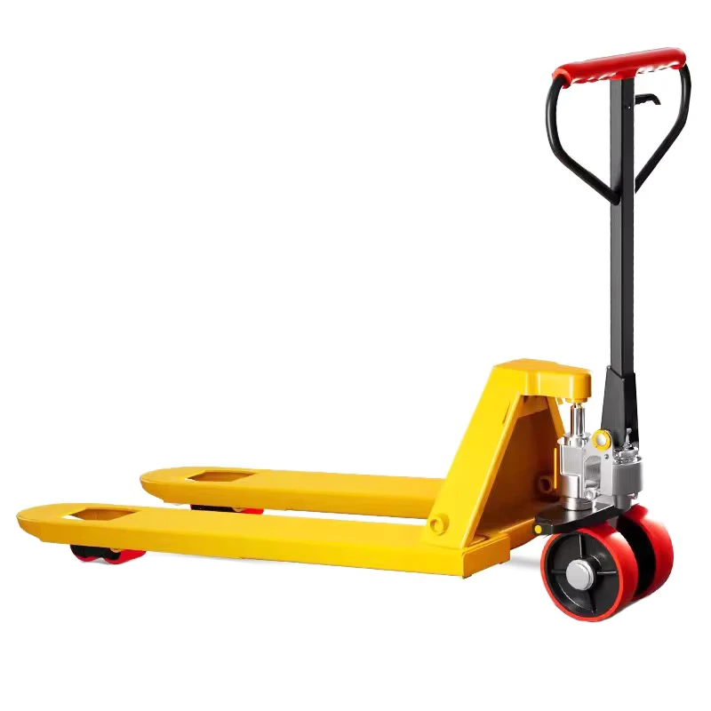Manual Hydraulic Powered Pallet Truck 2-ton 550mm Fork Length Restaurant Use Nylon Steel Wheel Forklift