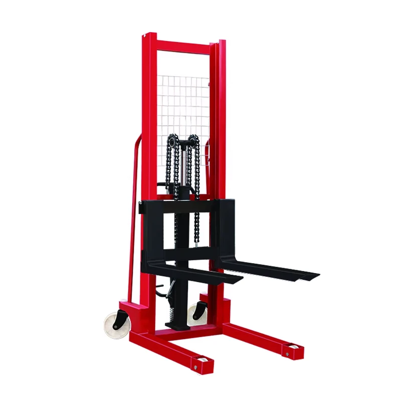 Manual Hydraulic Self Lifting Stacker 1000kg Manual Stacker 63″ Lift Height Hydraulic Pallet Jack Manual Hand Stacker Forklift