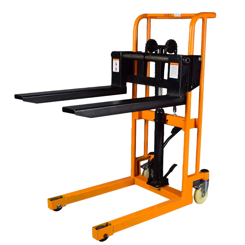 Manual Hydraulic Stacker 0.4t 400kg Loading Hand Lift Truck Forklift Light Stacker With Adjustable Lift
