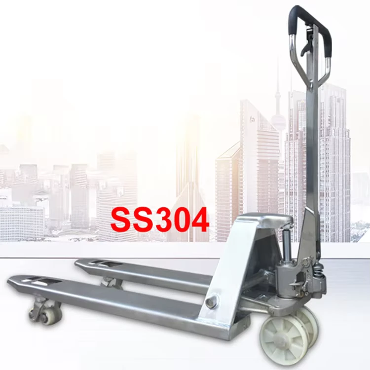 Manual Lift Forklift Jack Transpallet Trolley 2 Ton Stainless Steel Hand Pallet Truck