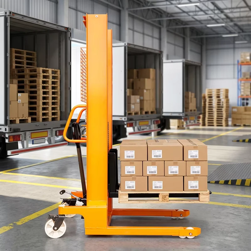 Manual Lifter 1.5t 2ton Full Pallet Jack Stacker with Adjustable Lifting Forks 1500kg Lift 3.5m Walking Hand Forklift