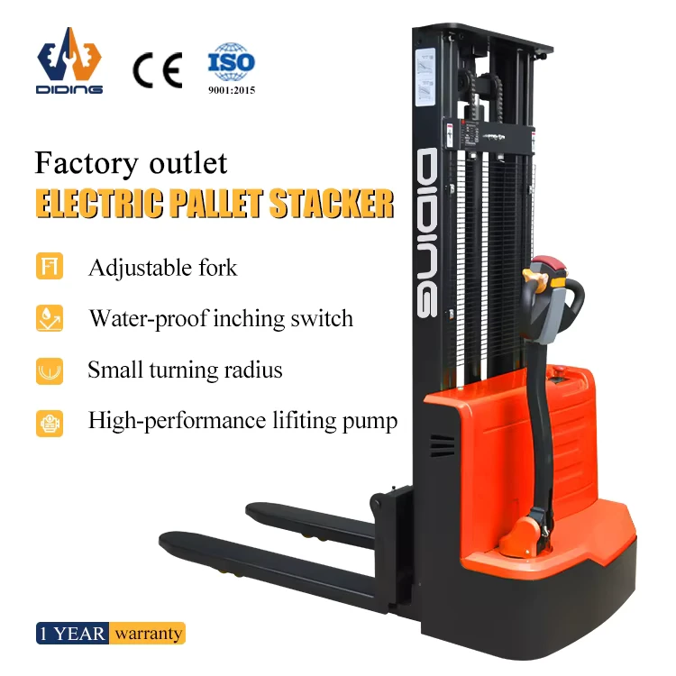 Manual Pallet Lifter Electric Pallet Forklift Truck 1000kg 1500kg 2000kg Walking Electric Stacker Electric Forklift
