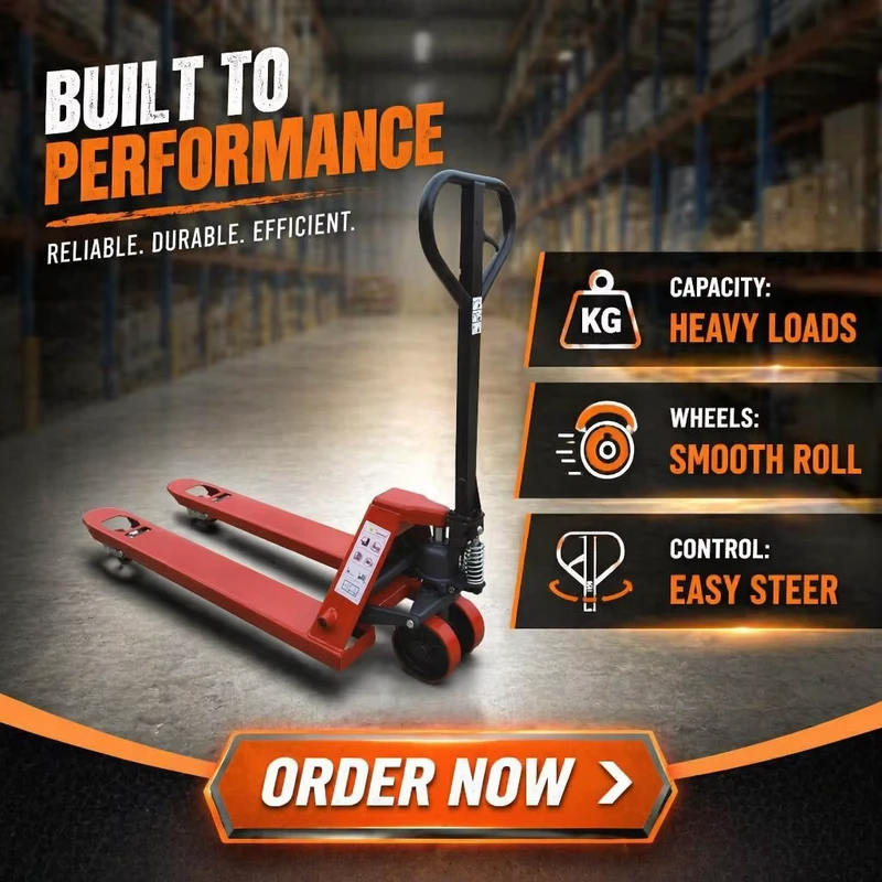 Manual Pallet Truck 3 Ton with Silent PU Wheels Hydraulic Hand Jack for Epoxy Floor