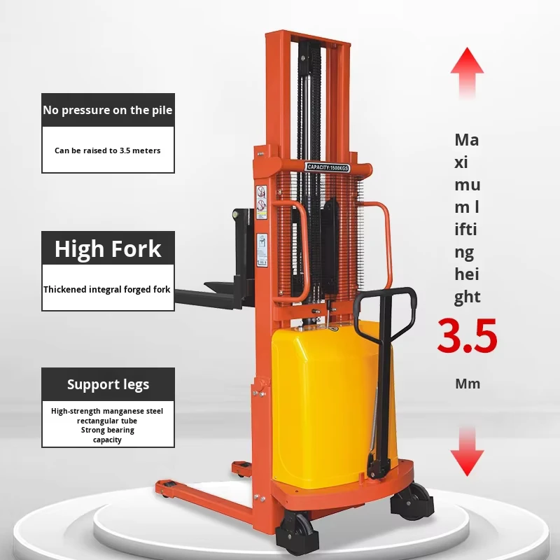 Manual Semi Electric Forklift Pallet Jack 1 2 Ton Small Cylinder Hand Truck Hydraulic Lifting Machine Made in Mainland China