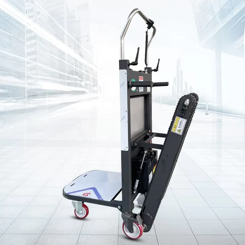 Manufacture Portable Foldable 250kg 400kg Heavy Duty 4 Wheel Battery Electric Stair Climbing Hand Trolley Cart