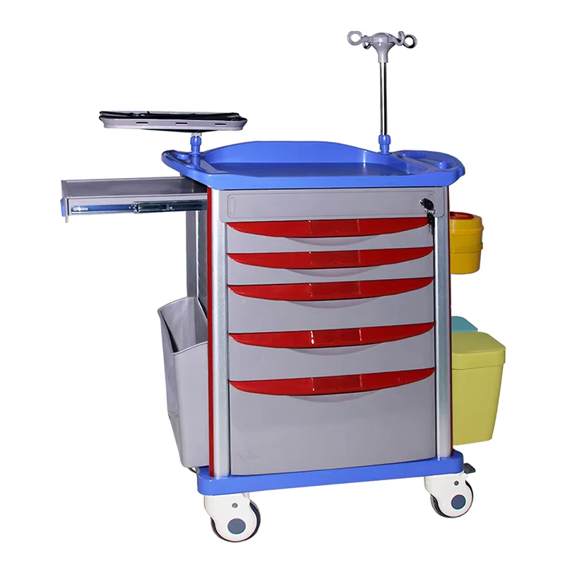 Manufacturer ABS Medical Equipment Trolley Hospital Medicine Cart Emergency Trolley