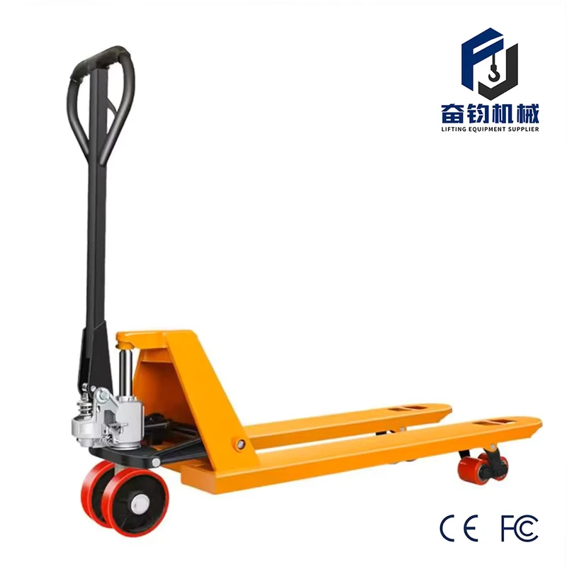 Manufacturer Mini Manual Steel Pallet Truck Forklift Hand Lifting 3T Capacity PU Wheels Fork Dimensions Lifting Height
