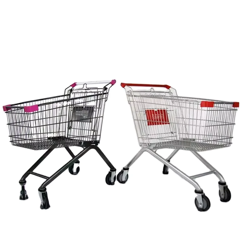 Manufacturer Price Four Wheels Metal Shopping Trolley for Sale