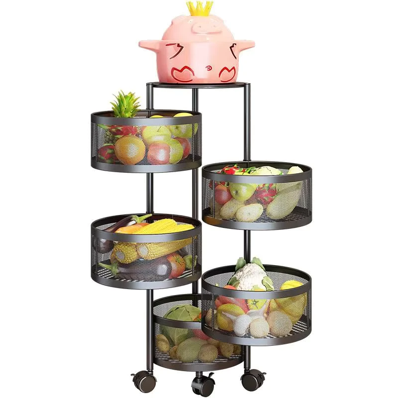 Manufacturer Supplied Circular Mobile Storage Trolleys No Installation Folding Storage Racks Floor Standing Metal Trolleys