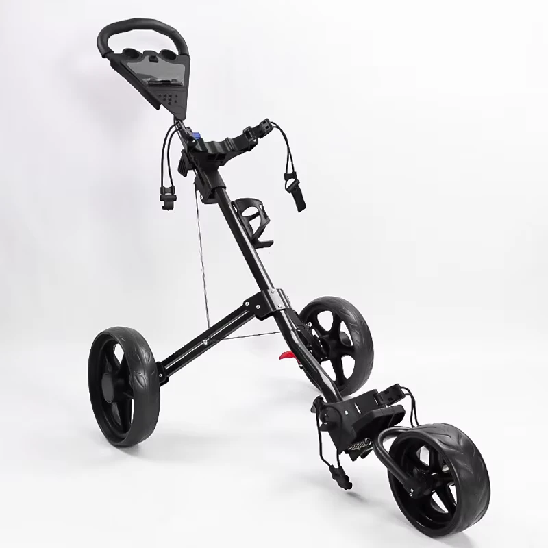 Manufacturers Golf Trolley Tricycle Bag Handcart Foldable Storage Golf Bag Cart Aluminum Alloy Plastic 20kg Load 200W