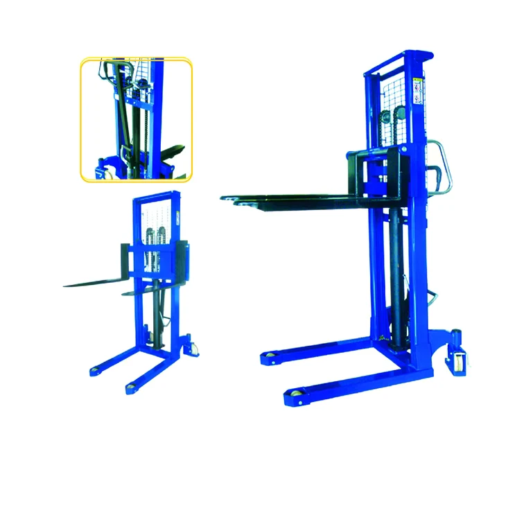 Manufacturers Portable Manual Pallet Stacker 1 Ton Used Manual Forklift Hydraulic Manual Pallet Hand Winch Lift Stacker