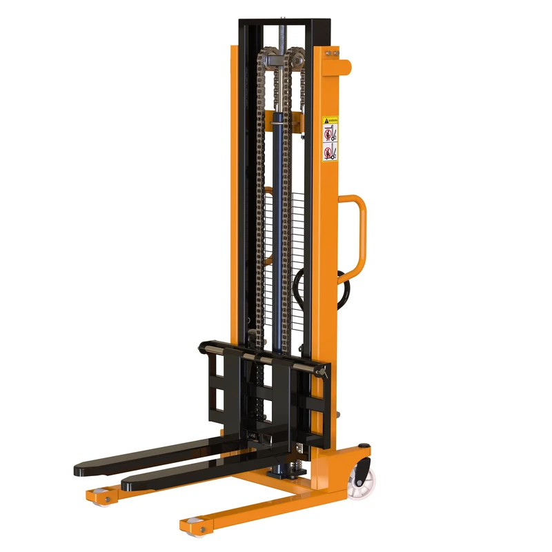 Maoxiang Customized Leg Pallet Stacker 2000kg Self Loading Hand Hydraulic Stacker with 1.6m 2m 2.5m 3m Wide Manual Forklifts