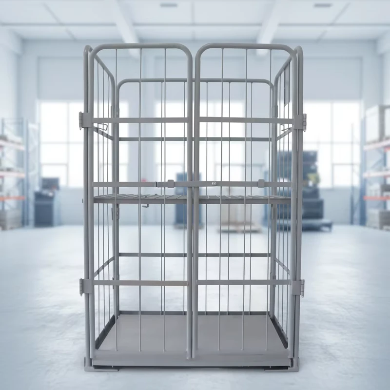 Massive Capacity Roll Metal Cage Trolley 500kg Heavy Duty for Warehouse Cargo Storage and Logistics