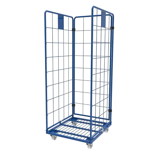 Material Handling Logistics Transport Metal Welded Mesh Commercial Dismountable Laundry Trolleys