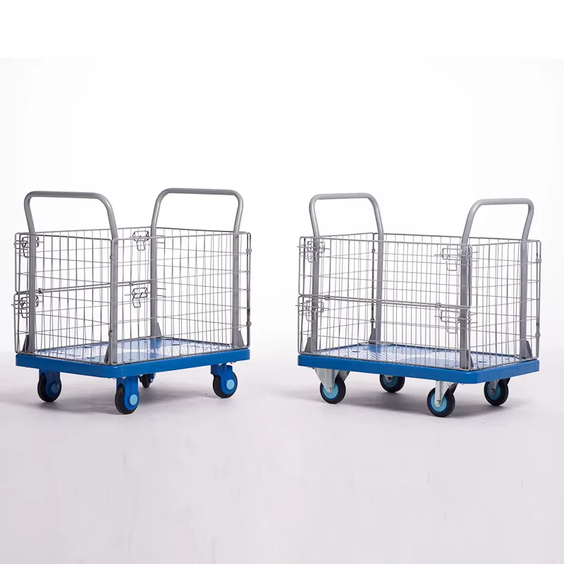 Material Turnover Grid Trailer Clothing Workshop Spare Parts Foldable Storage Cage Mesh Side Trolley