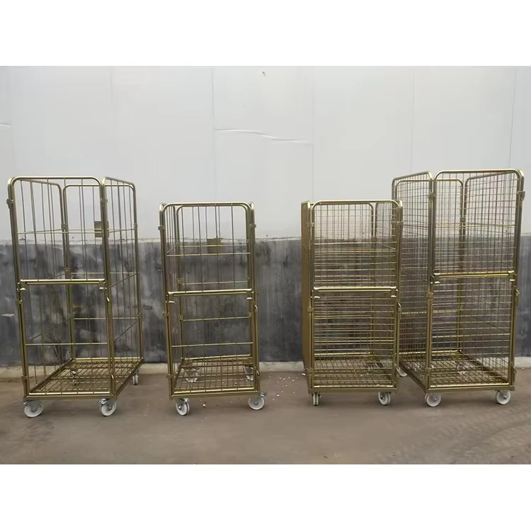 Materials Handling Logistics Transport Metal Welded Mesh Dismantled Commercial Steel Laundry Trolleys for Sale