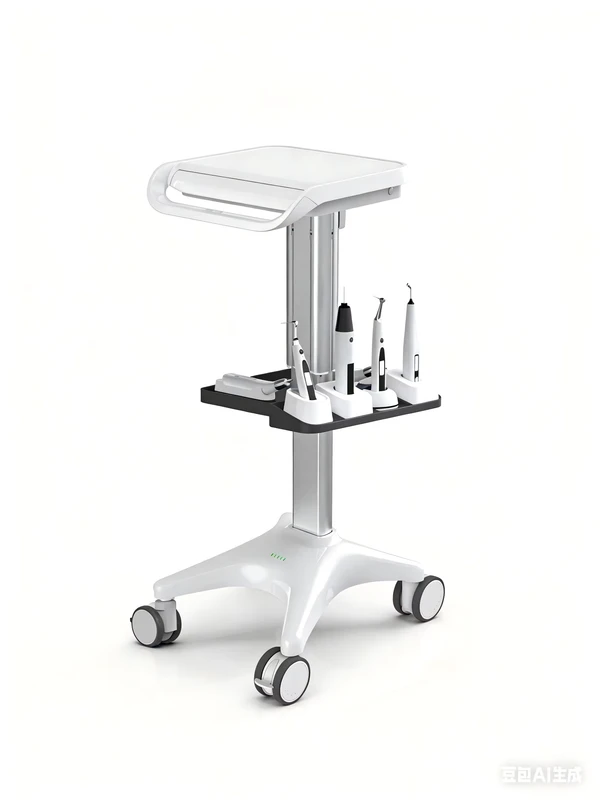 Meden Dental Clinic Cart Adjustable Oral Scanner Holder Monitor Mount Wheeled Medical Computer Cart Aluminum 23.5in 5 Year