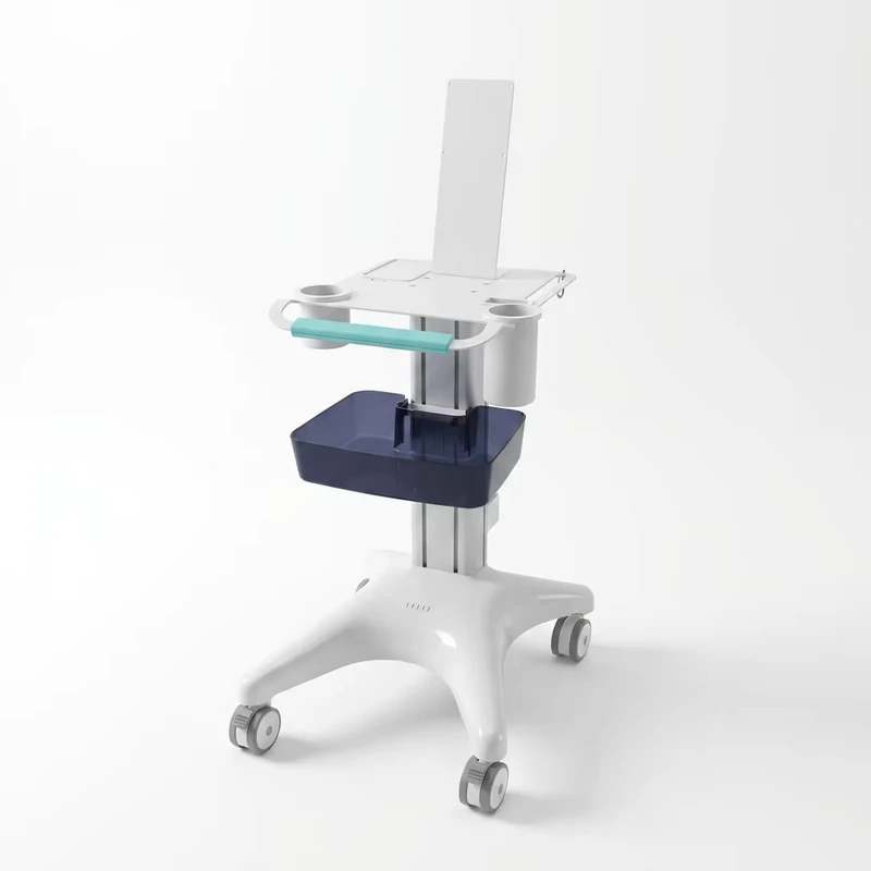 Meden Plastic Rolling Medical Computer Cart Hospital Furniture Trolley Printer Support Ample Storage Model M6 5 Year Warranty