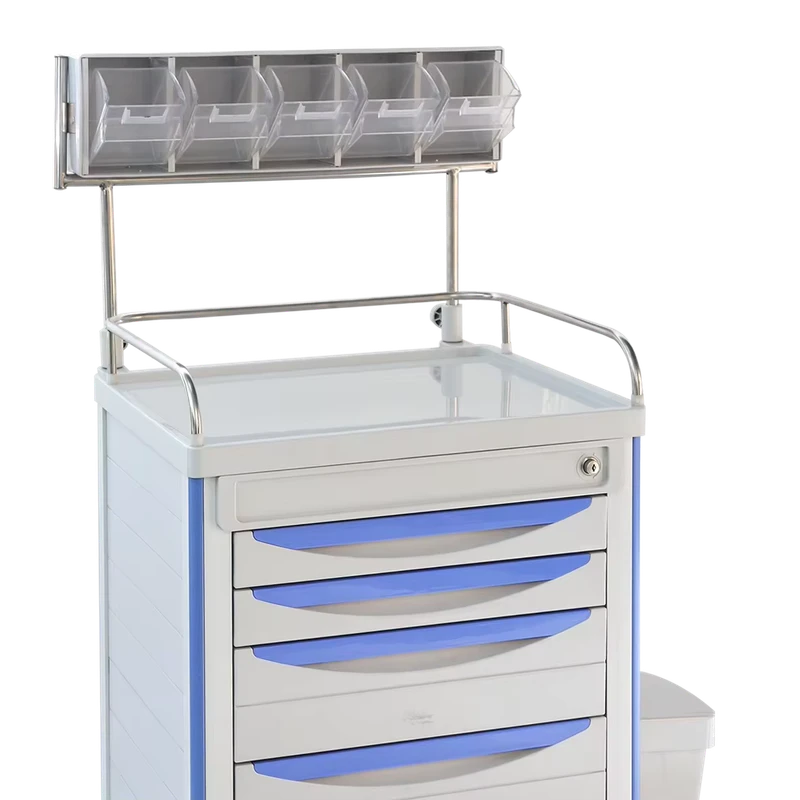 Medical ABS Anesthesia Cart with Wheels Plastic Patient Cart Anesthesia Trolley
