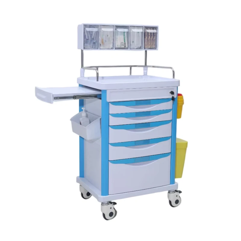 Medical ABS Emergency Trolley Mobile Crash Cart Hospital Furniture