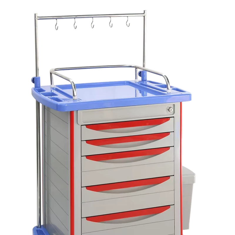 Medical ABS IV Infusion Cart with Wheels Plastic Infusion Trolley