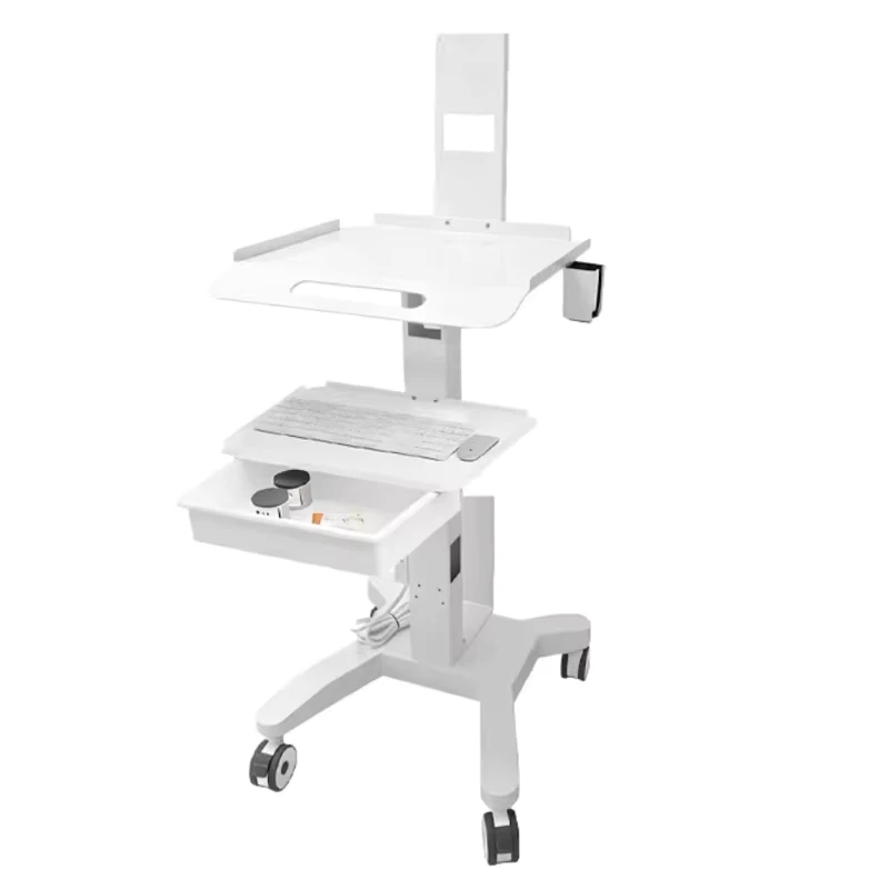Medical Cart with Laptop Pallet Organizer Holder Dental Clinic Cart with Wheels for Hospital Beauty Salon