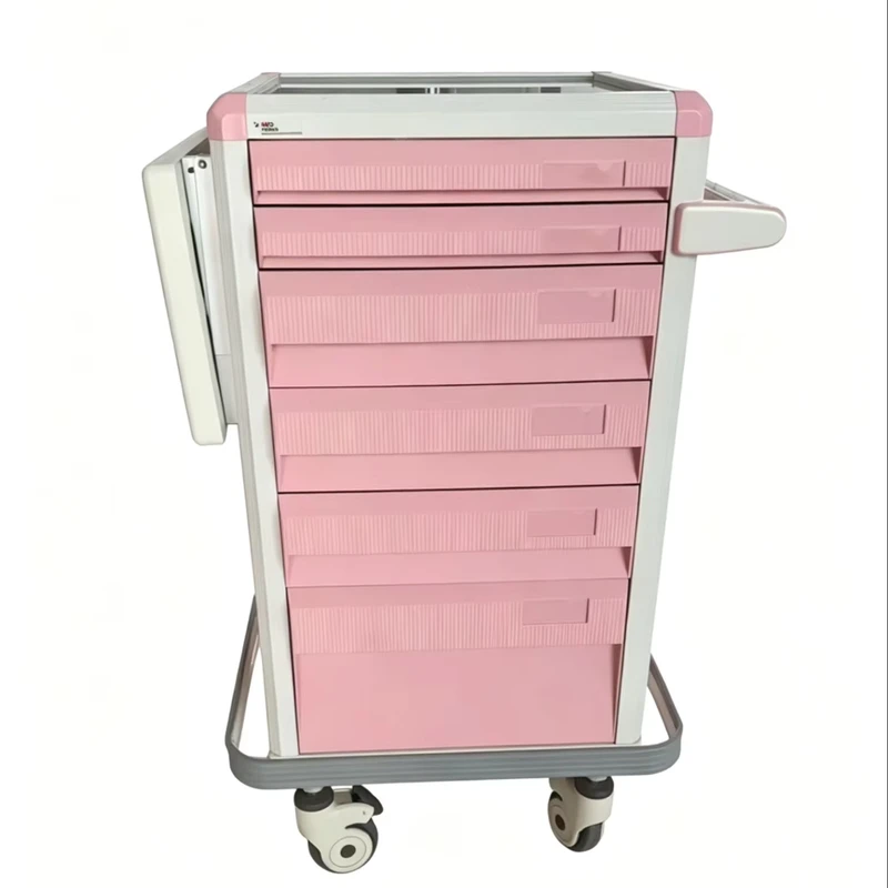 Medical Crash Cart Emergency Trolley Multi Color Options for Clinic and Hospital