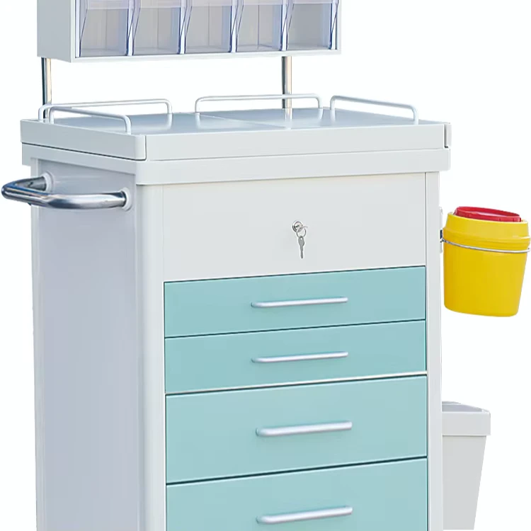 Medical Dressing Trolley Multi Function Hospital Furniture Crash Cart for Anesthesia Use in Hospitals