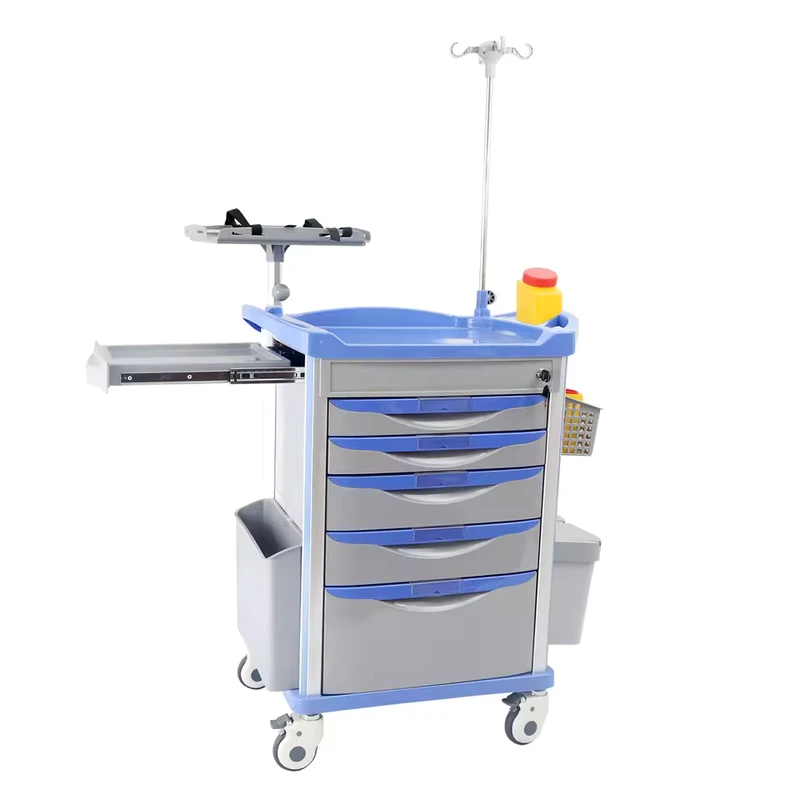 Medical Emergency Trolley Cart ABS Trolley for Hospital with Wheels 750*480*920mm