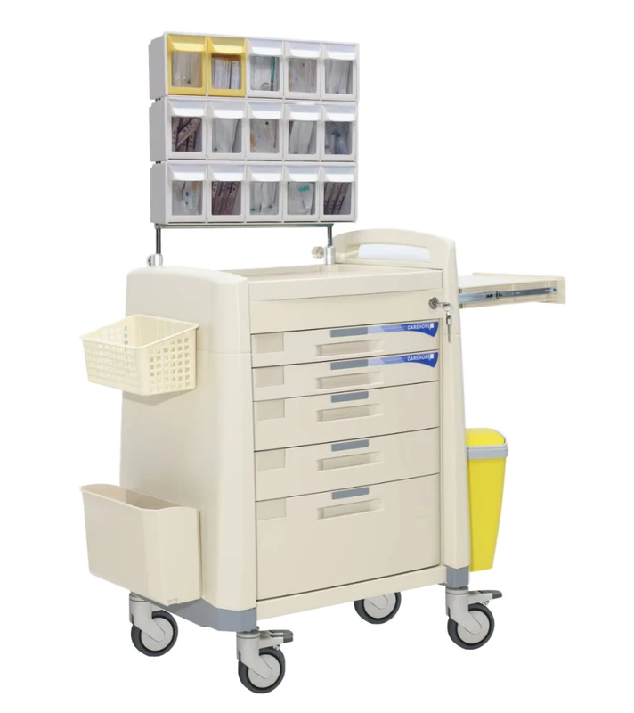 Medical Emergency Trolley Multi function Car Tabs Medication Emergency Hospital Anesthesia Trolley With Wheel
