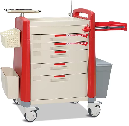 Medical Emergency Trolley with Breakaway Lock ABS Tabletop for Clinic Hospital Use