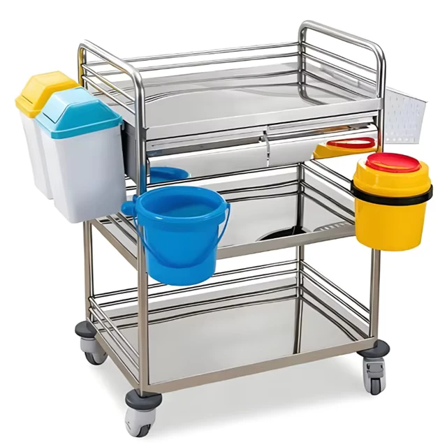 Medical Equipment Stainless Steel Hospital Nurse Trolley Hospital Trolley Cart