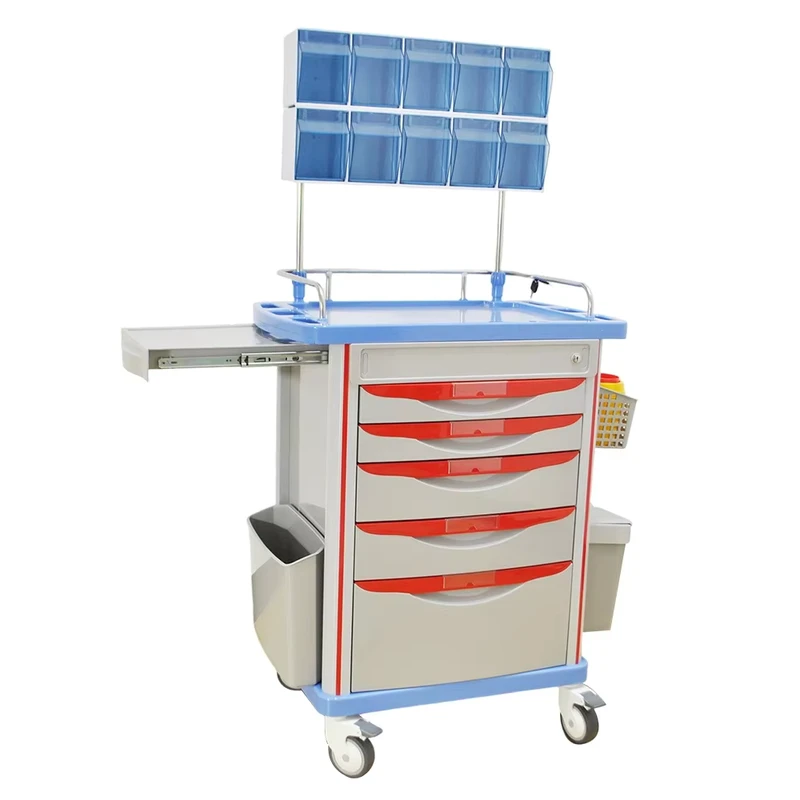 Medical Hospital ABS Emergency Medical Trolley Hospital Usage Medicine Trolley Cart