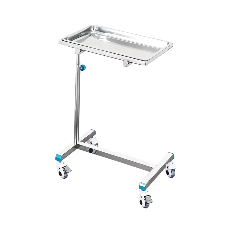 Medical Hospital Furniture Stainless Steel Mobile Operation Tray Trolley