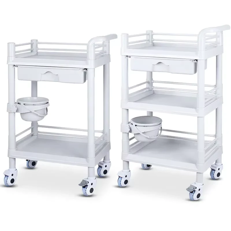 Medical Multifunctional Trolley Cart ABS Emergency Surgical Instrument Trolley for Hospital