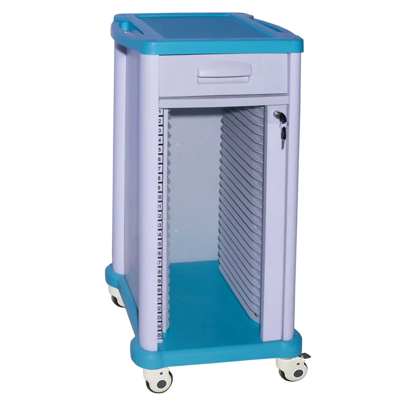 Medical Patient Record Trolley for Hospital Hospital Mobile File Cart With Wheels