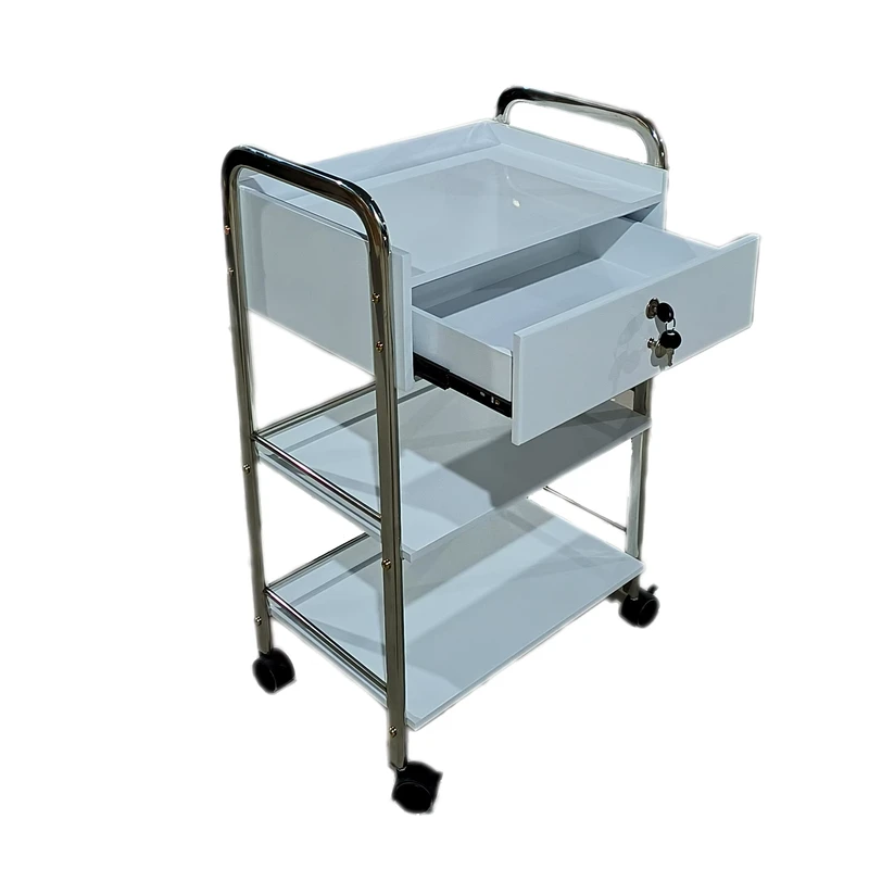 Medical Spa Manicure Multi function White Wood Beauty Salon Trolley