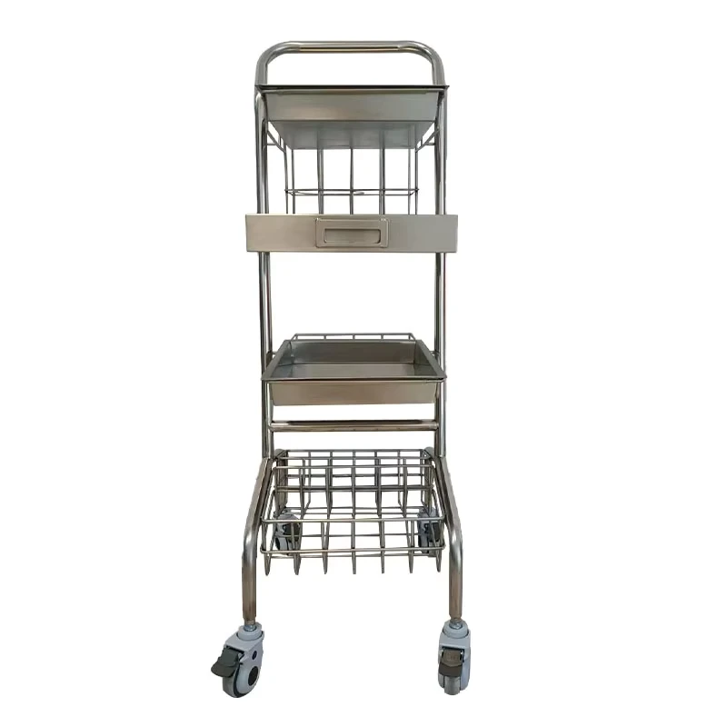 Medical Stainless Steel High-Temperature Resistant Disinfection Instrument Cart Basket Hospital Furniture