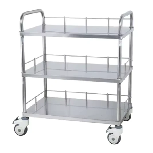 Medical Stainless Steel Trolley Cart for Hospital With Wheels