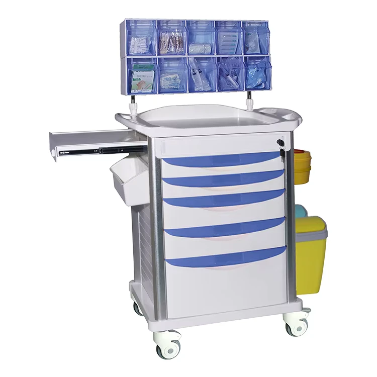 Medical Storage Cart Corrosion Resistant Anesthesia Trolley Professional Medical Cart With Wheels