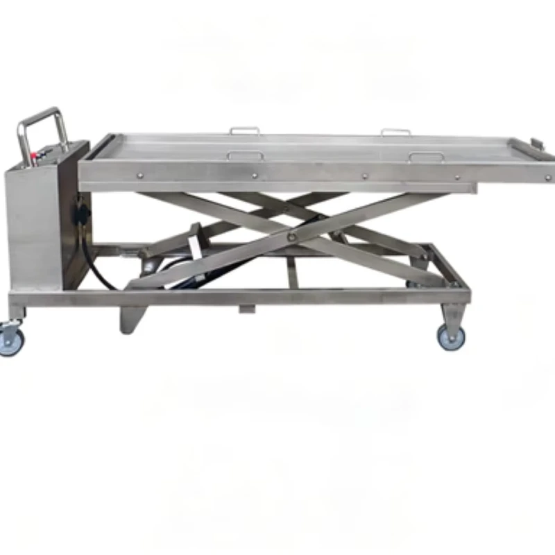 Medical Supplier Stainless Steel Lifter Mortuary Lifting Trolley Postmortem Use Lifer for University Lab