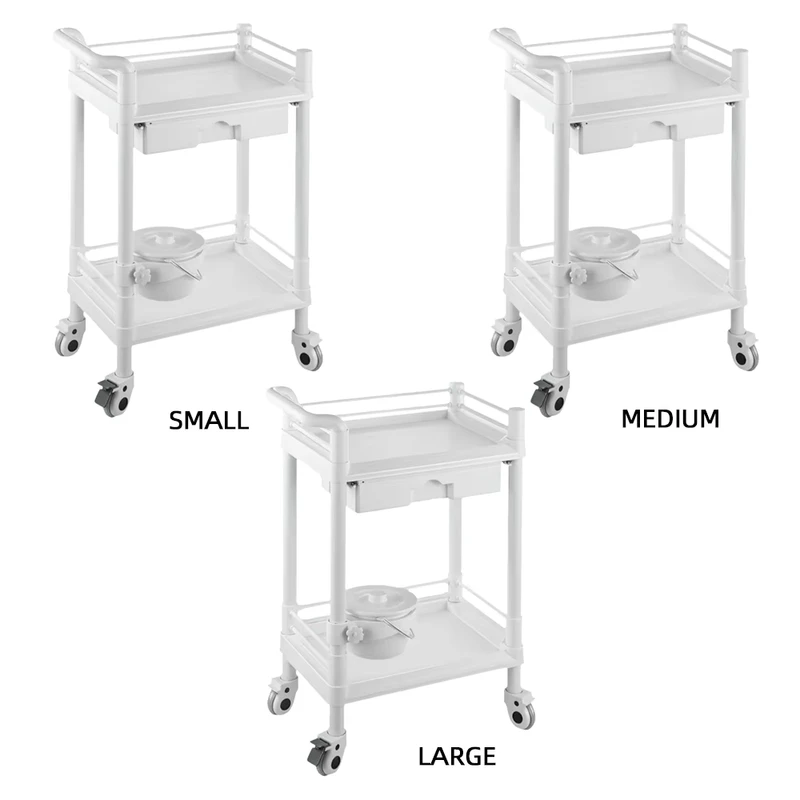 Medical Trolley ABS Hospital Cart Utility Mobile Storage for Clinic and Nursing Use
