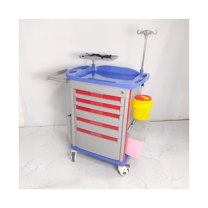Medical Trolley Cart Hospital Furniture Wheels 304 Stainless Steel Material CE ISO Certified 25 lb Load Hospital Trolley