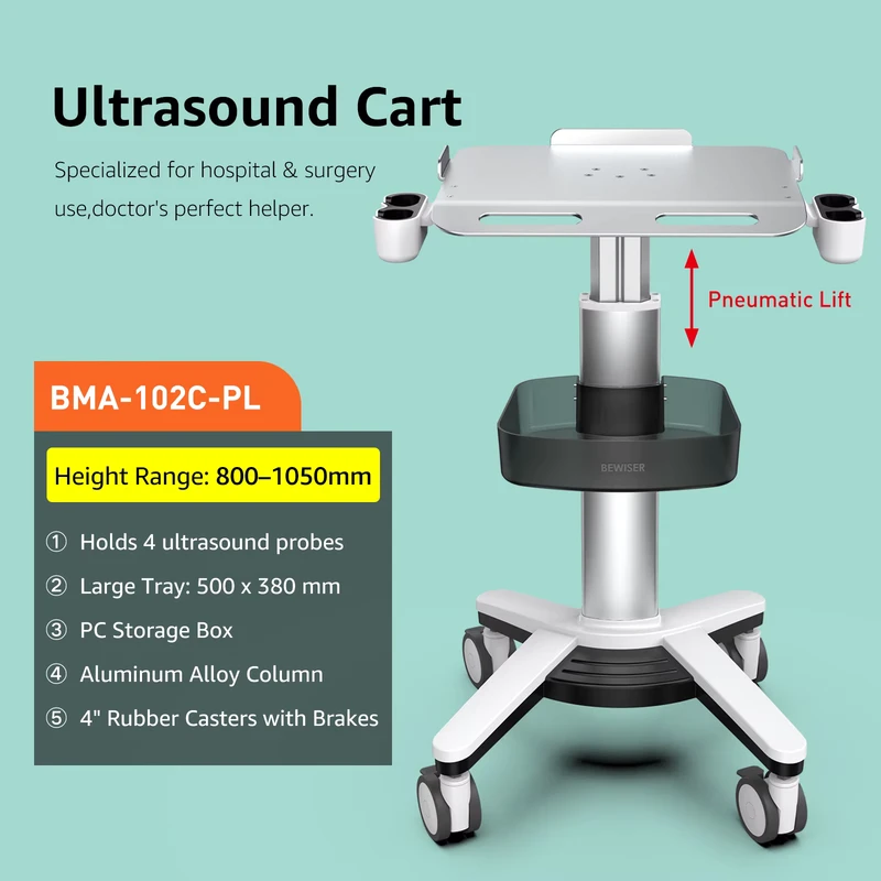Medical Ultrasound Trolley B ultrasound Color Doppler Cart Instrument Trolley Medical Trolley (BMA 102C PL)