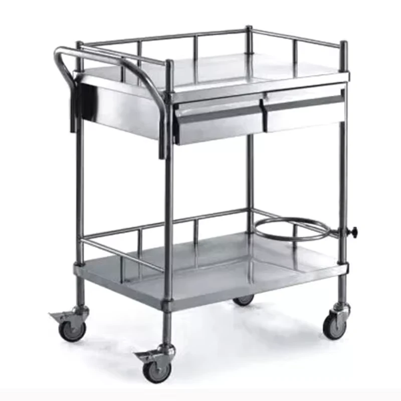 Medical Veterinary Nursing Medicine Cart Stainless Steel 2 Layers 3 Layers Hospital Clinic Surgical Instrument Mobile Trolley