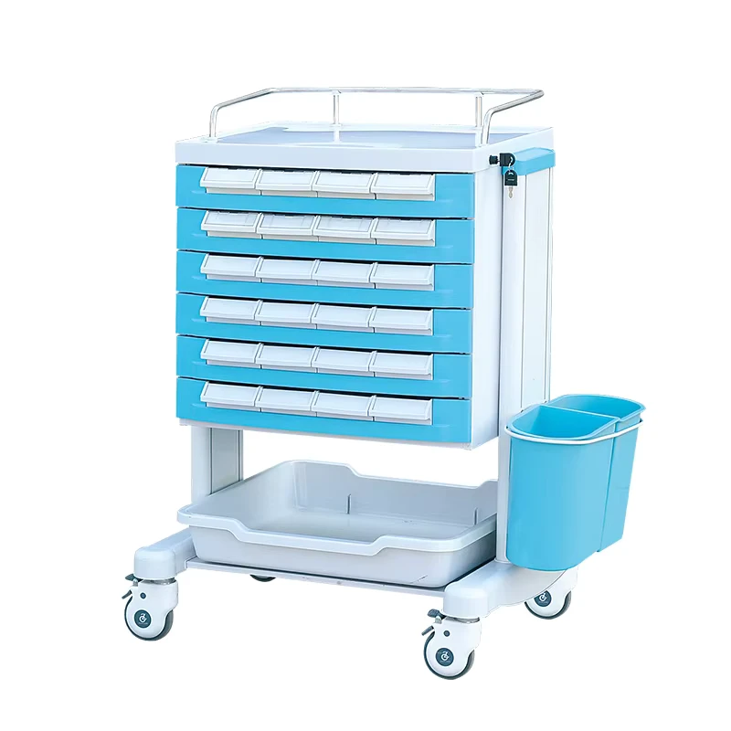 Medicine Trolley Medical Trolley Emergency Trolley with Drawers ABS Crash Cart for Pharmacy Hospital Equipment
