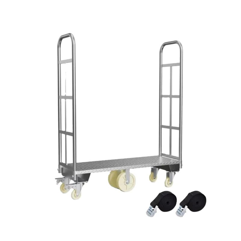 Medium Duty Durable U Type Logistics Trolley Heavy Duty Steel Wire Roll Container Storage Foldable Galvanized Surface